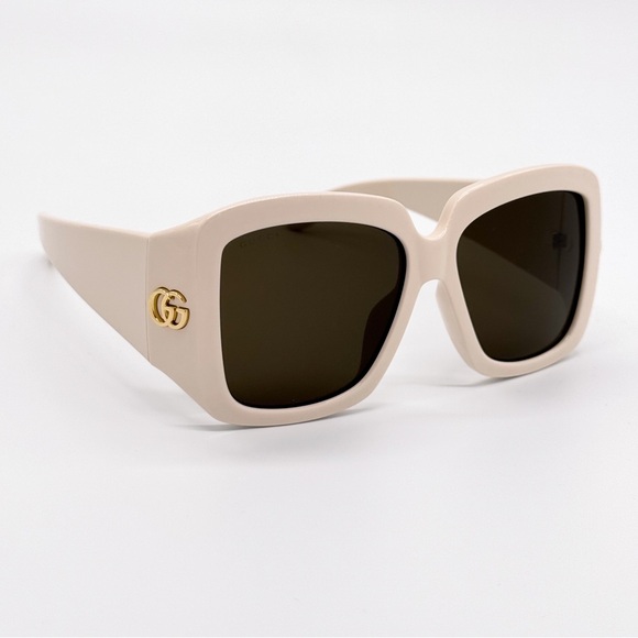 NEW GUCCI GG1402SA 004 OVERSIZED IVORY BROWN WOMEN SUNGLASSES GUCCI - Picture 6 of 12